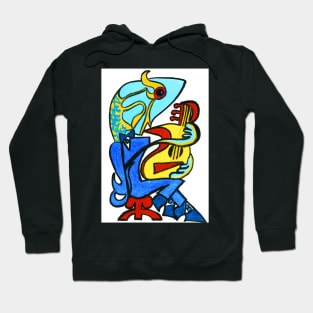 Musical Tuxedo Fish on a Stool Hoodie